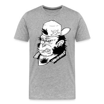 Funky monkey - T-shirt bio Premium Homme - gris chiné - Devant - Damien (186cm)