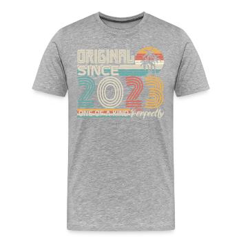 2023 Jubiläum 2023 geboren 2023 Jubiläum - Männer Premium Bio T-Shirt - Grau meliert - Vorne - Damien (186cm)