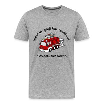 Feuerwehrmann - Männer Premium Bio T-Shirt - Grau meliert - Vorne - Damien (186cm)