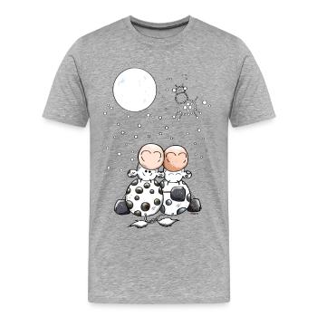 Romantique vache étoile - T-shirt bio Premium Homme - gris chiné - Devant - Damien (186cm)