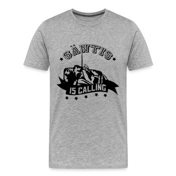 Säntis Berge Wandern Alpen Berg ruft Gipfel Swiss - Männer Premium Bio T-Shirt - Grau meliert - Vorne - Damien (186cm)
