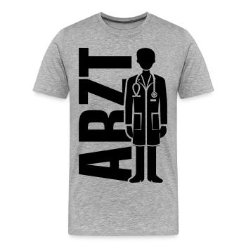 Arzt Doktor - Männer Premium Bio T-Shirt - Grau meliert - Vorne - Damien (186cm)