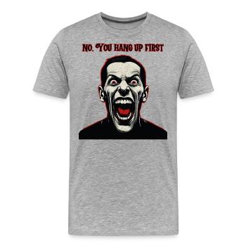 Cray look man. vous raccrochez en premier. - T-shirt bio Premium Homme - gris chiné - Devant - Damien (186cm)