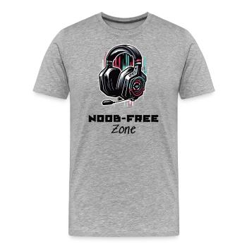 Noob Free Zone Gamer Dictons Chemise - T-shirt bio Premium Homme - gris chiné - Devant - Damien (186cm)