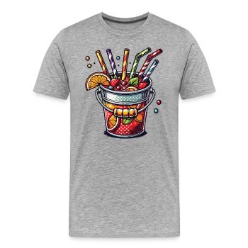 Colorful Sangria Bucket Bucket Drinking Mallorca - Men's Premium Organic T-Shirt - heather grey - Front - Damien (186cm)