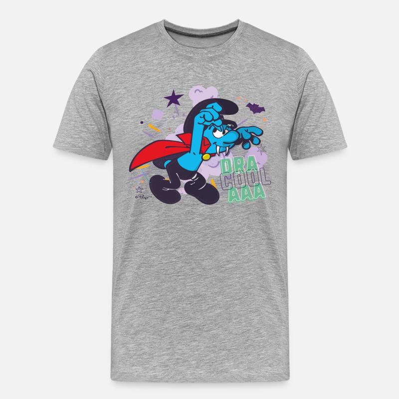 Die Schlümpfe Dra-cool-aaa - Männer Premium Bio T-Shirt - Grau meliert