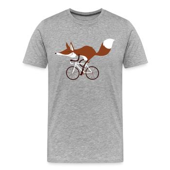 Cycling Fox "Race" - Männer Premium Bio T-Shirt - Grau meliert - Vorne - Damien (186cm)