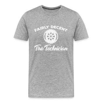 Ziemlich Anständiger Reifentechniker - Männer Premium Bio T-Shirt - Grau meliert - Vorne - Damien (186cm)