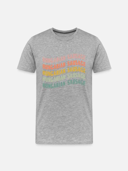 Ungarischer Wurst Schrift - Männer Premium Bio T-Shirt - Grau meliert