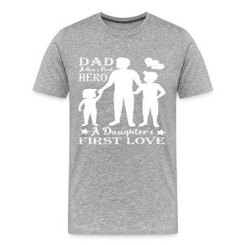 Vater und Sohn - Vater und Tochter schenken Vater - Männer Premium Bio T-Shirt - Grau meliert - Vorne - Damien (186cm)