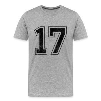Numéro 17 - T-shirt bio Premium Homme - gris chiné - Devant - Damien (186cm)