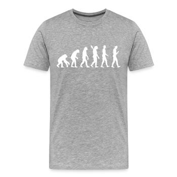 Evolution these days - Männer Premium Bio T-Shirt - Grau meliert - Vorne - Damien (186cm)