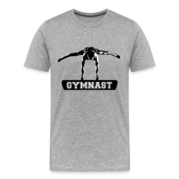 Turner am Seitpferd, Männer Turnen, Gymnastics - Männer Premium Bio T-Shirt - Grau meliert - Vorne - Damien (186cm)