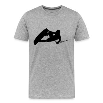 wakeboarder_03 - T-shirt bio Premium Homme - gris chiné - Devant - Damien (186cm)