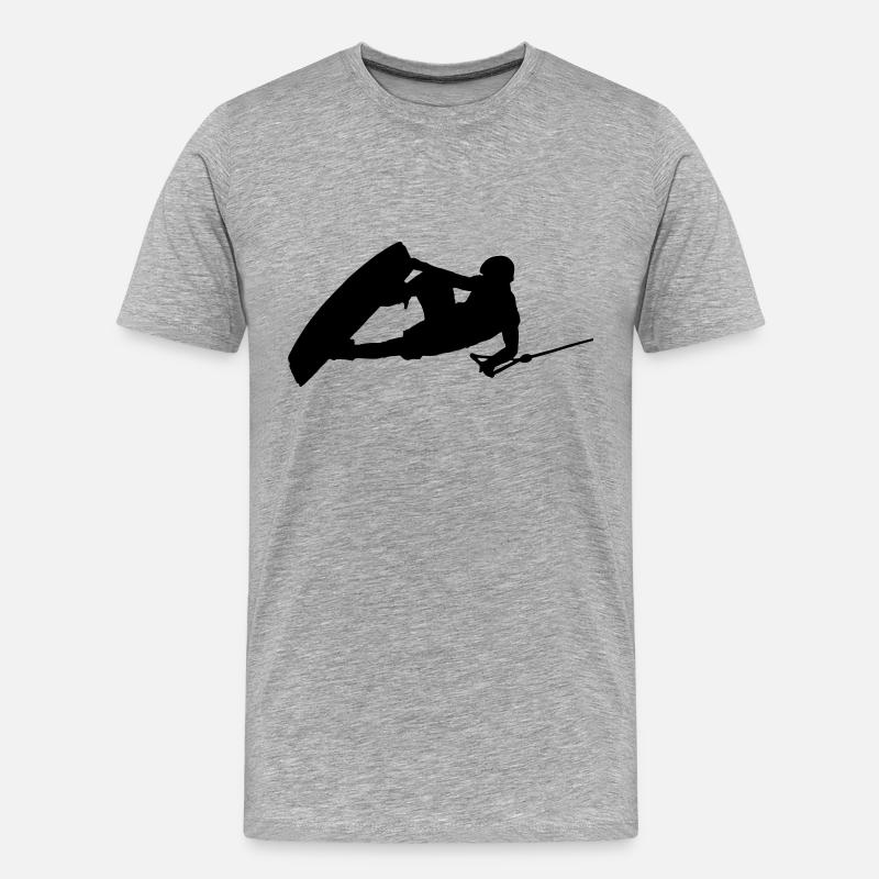 wakeboarder_03 - Männer Premium Bio T-Shirt - Grau meliert