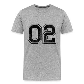 Anzahl 02 - Männer Premium Bio T-Shirt - Grau meliert - Vorne - Damien (186cm)