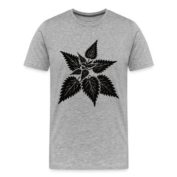 simple nettle design – wild & healing - Men's Premium Organic T-Shirt - heather grey - Front - Damien (186cm)