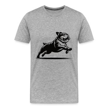 Funny Bulldog Design - Boulon de charme - T-shirt bio Premium Homme - gris chiné - Devant - Damien (186cm)