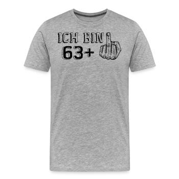 Lustiges Geburtstagsgeschenk Ich Bin 63 Mehr 1 - Männer Premium Bio T-Shirt - Grau meliert - Vorne - Damien (186cm)