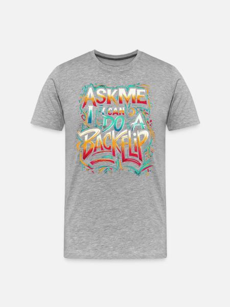 Backflip Graffiti Streetwear - Männer Premium Bio T-Shirt - Grau meliert