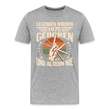 49.Geburtstag Baujahr 1975 Legende 49 Jahre - Männer Premium Bio T-Shirt - Grau meliert - Vorne - Damien (186cm)