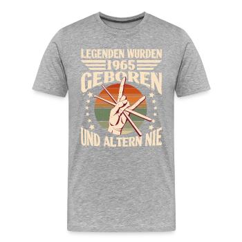 59.Geburtstag Baujahr 1965 Legende 59 Jahre - Männer Premium Bio T-Shirt - Grau meliert - Vorne - Damien (186cm)