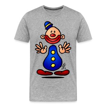 Clown - Männer Premium Bio T-Shirt - Grau meliert - Vorne - Damien (186cm)