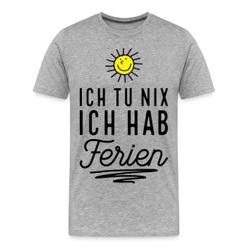Endlich Ferien - Männer Premium Bio T-Shirt - Grau meliert - Vorne - Damien (186cm)