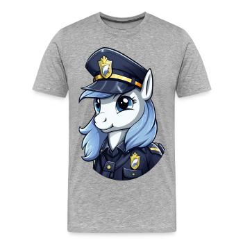 Police Pony - Men's Premium Organic T-Shirt - heather grey - Front - Damien (186cm)
