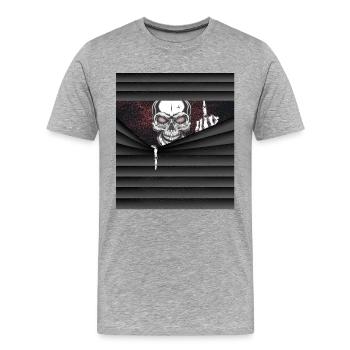 Halloween costume skeleton middle finger - Men's Premium Organic T-Shirt - heather grey - Front - Damien (186cm)