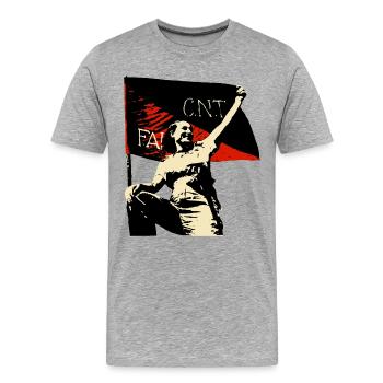 Anarchy Flag Woman - Männer Premium Bio T-Shirt - Grau meliert - Vorne - Damien (186cm)