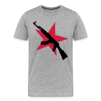 AK 47 - Männer Premium Bio T-Shirt - Grau meliert - Vorne - Damien (186cm)
