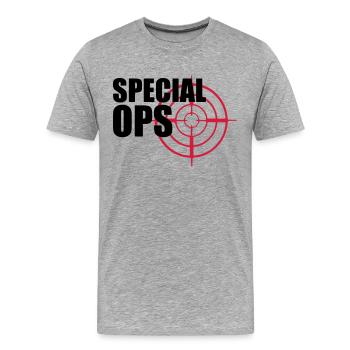 Special Ops crosshairs - Men's Premium Organic T-Shirt - heather grey - Front - Damien (186cm)