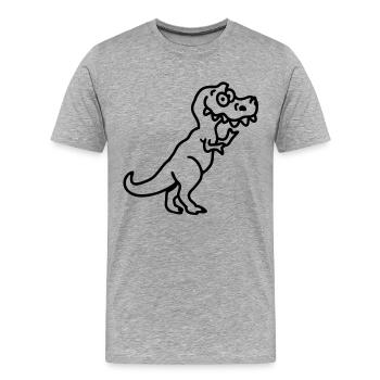 Tyrannosaurus Rex - ligne - T-shirt bio Premium Homme - gris chiné - Devant - Damien (186cm)