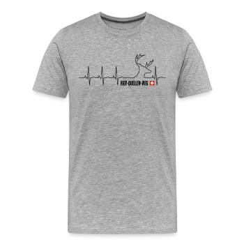 Vier-Quellen-Weg - Männer Premium Bio T-Shirt - Grau meliert - Vorne - Damien (186cm)