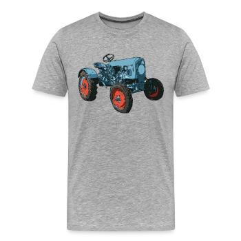 Trecker, Traktor, Schlepper - Männer Premium Bio T-Shirt - Grau meliert - Vorne - Damien (186cm)