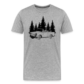 Trabi Cabrio für den Sommer Urlaub im Osten - Männer Premium Bio T-Shirt - Grau meliert - Vorne - Damien (186cm)