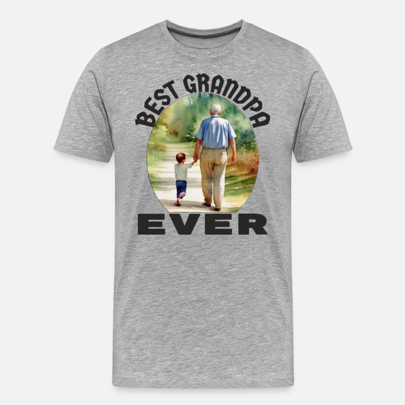 Bester Opa aller Zeiten - Männer Premium Bio T-Shirt - Grau meliert