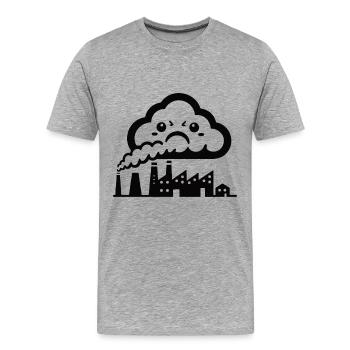 Carbon Dioxide CO₂ – Funny Cloud of Smoke Comic Design - Men's Premium Organic T-Shirt - heather grey - Front - Damien (186cm)