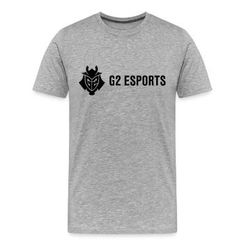 G2 Esports Logo Noir - T-shirt bio Premium Homme - gris chiné - Devant - Damien (186cm)