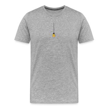 decke oben kabel haengen gluehbirne licht strom id - Männer Premium Bio T-Shirt - Grau meliert - Vorne - Damien (186cm)