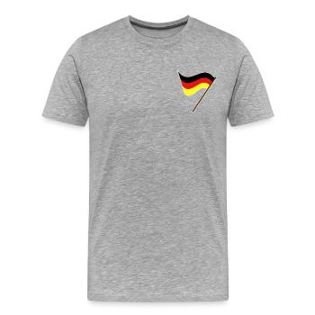 Deutsche Flagge Deutschlandfahne Deutschlandflagge - Männer Premium Bio T-Shirt - Grau meliert - Vorne - Damien (186cm)