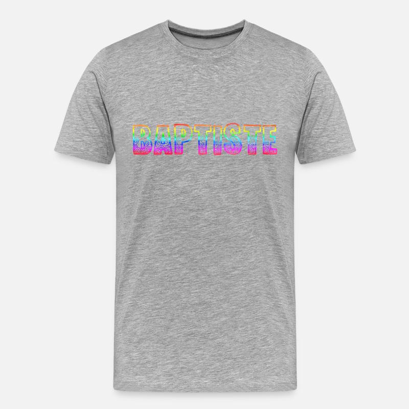 baptiste rs regenbogen - Männer Premium Bio T-Shirt - Grau meliert
