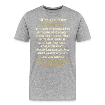 30. Geburtstag lustiger Spruch - Männer Premium Bio T-Shirt - Grau meliert - Vorne - Damien (186cm)