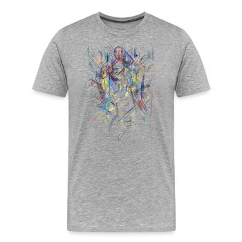 abstrakt - Männer Premium Bio T-Shirt - Grau meliert - Vorne - Damien (186cm)