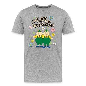 Alice Im Wunderland Tweedledum - Männer Premium Bio T-Shirt - Grau meliert - Vorne - Damien (186cm)