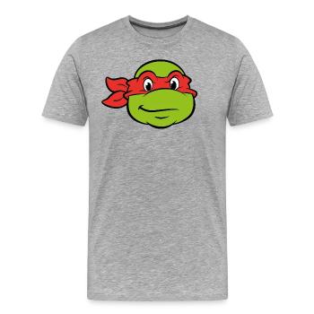 Teenage Mutant Ninja Turtles Raphael Kostüm - Männer Premium Bio T-Shirt - Grau meliert - Vorne - Damien (186cm)
