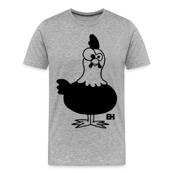 Chicken - Hen - Men's Premium Organic T-Shirt - heather grey - Front - Damien (186cm)