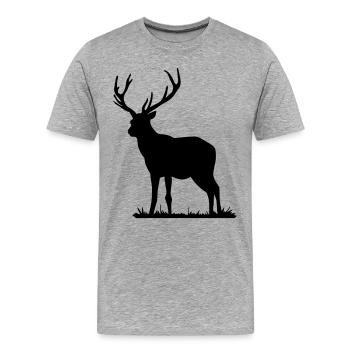 deer - Men's Premium Organic T-Shirt - heather grey - Front - Damien (186cm)