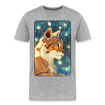 Luchs im Profil - Männer Premium Bio T-Shirt - Grau meliert - Vorne - Damien (186cm)